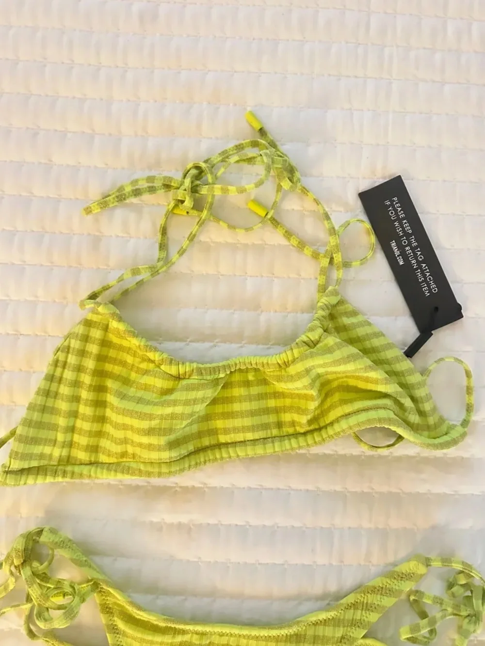 triangl swimwear Neon Lime Tie-Side Bikini Set